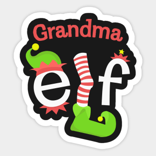 Grandma Elf Matching Family Christmas Tee Sticker